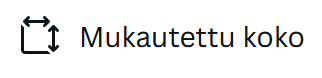 Kuva mukautetun koon painikkeesta