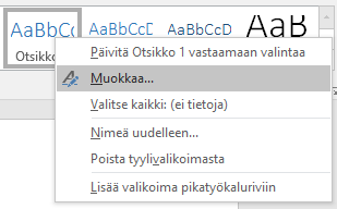 Tyylien muokkaaminen