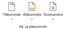 Ylä- ja alatunniste -ryhmä