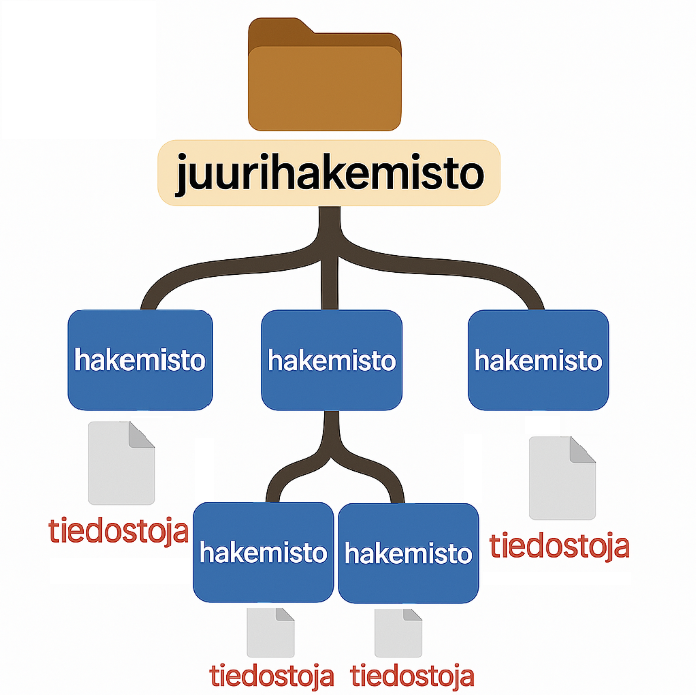 Kuva puumaisesta hakemistorakenteesta.