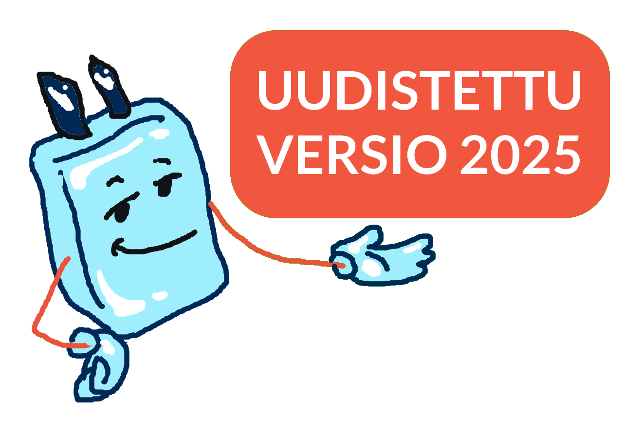 Maskotti, joka ilmoittaa että olet Linkki-oppimateriaalin vuoden 2025 versiosivuilla.